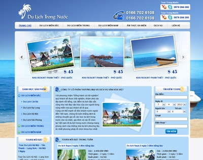 Mẫu website Công ty du lịch Miền Bắc