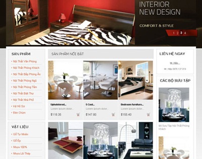 Mẫu website giới thiệu sản phẩm nội thất