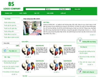 Mẫu website kinh doanh dược phẩm